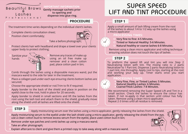Super Speed Lift & Tint Procedure Form